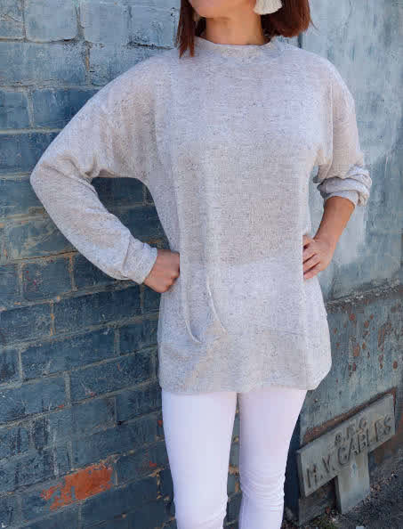Jara Knit Tunic Sewing Pattern By Style Arc - Relaxed slouchy fitting tunic top sewing pattern.