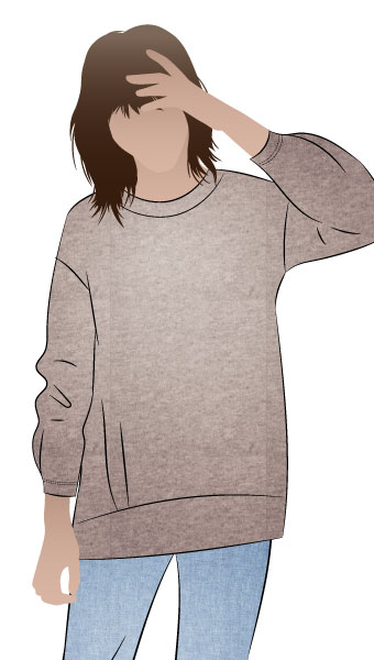 Jara Knit Tunic By Style Arc - Relaxed slouchy fitting tunic top sewing pattern.