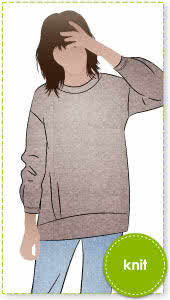 Jara Knit Tunic Sewing Pattern By Style Arc - Relaxed slouchy fitting tunic top sewing pattern.