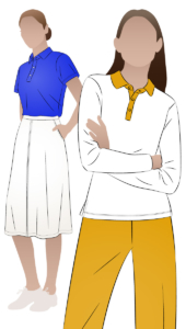 Jess Polo by Style Arc - Classic polo top with optional sleeve lengths