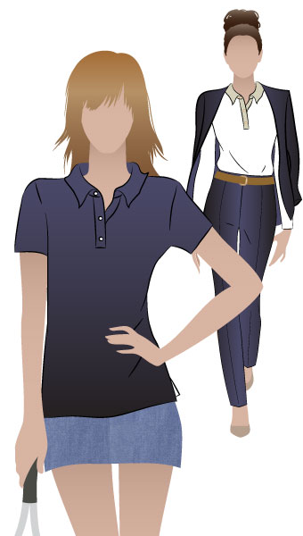 Jess Polo By Style Arc - Classic polo top with optional sleeve length