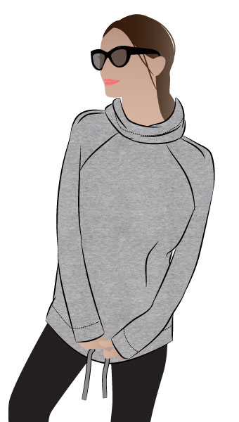 Josie Hoodie By Style Arc - Hooded sweater with raglan sleeves