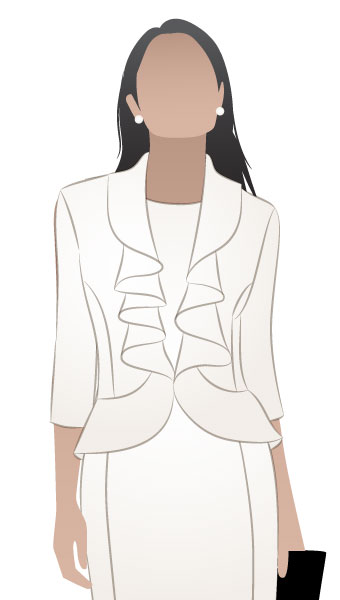 Julia Jacket By Style Arc - Fitted jacket with waterfall flounce