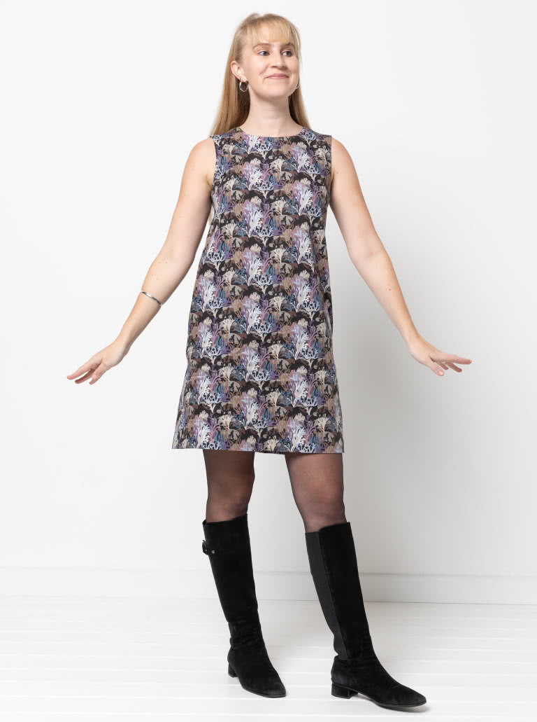 June Sheath Dress By Style Arc - Sleeveless slip on dress with inseam pockets.