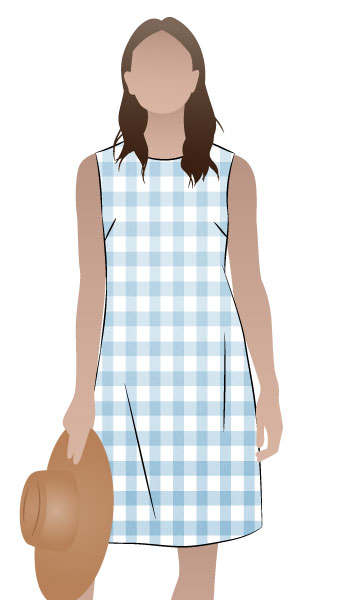 June Sheath Dress By Style Arc - Sleeveless slip on dress with inseam pockets. Sewing Tutorial Click here for a step by step tutorial for the June Sheath Dress