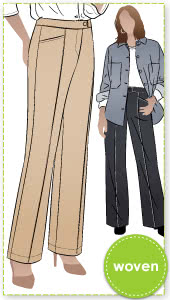 Katherine Pant Sewing Pattern By Style Arc - Straight leg tailored pant with seam detail