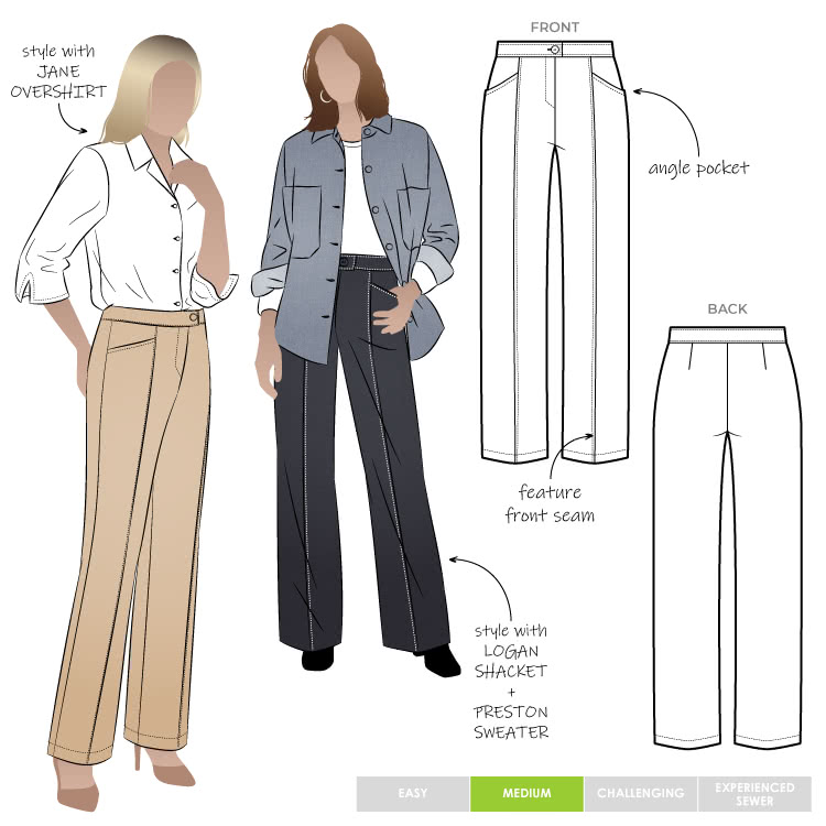 Katherine Pant Sewing Pattern Semiformal Patterns Style Arc