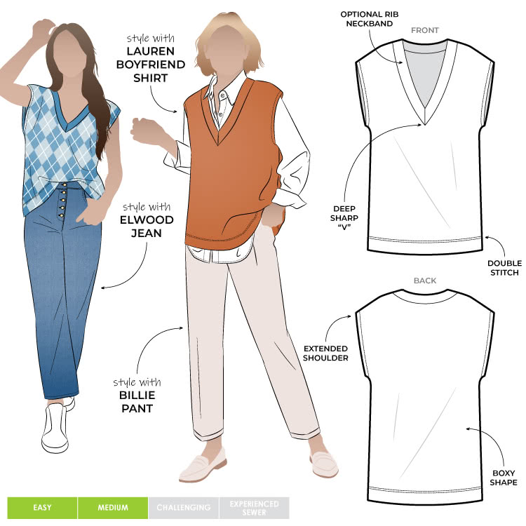 legaal Neuropathie Grazen Keith Knit Vest Sewing Pattern – Casual Patterns – Style Arc