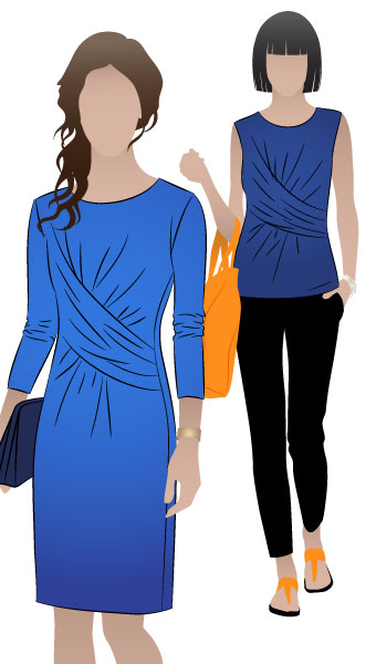 Kellie Jersey Dress / Top By Style Arc - A new twist on the drape dress/top