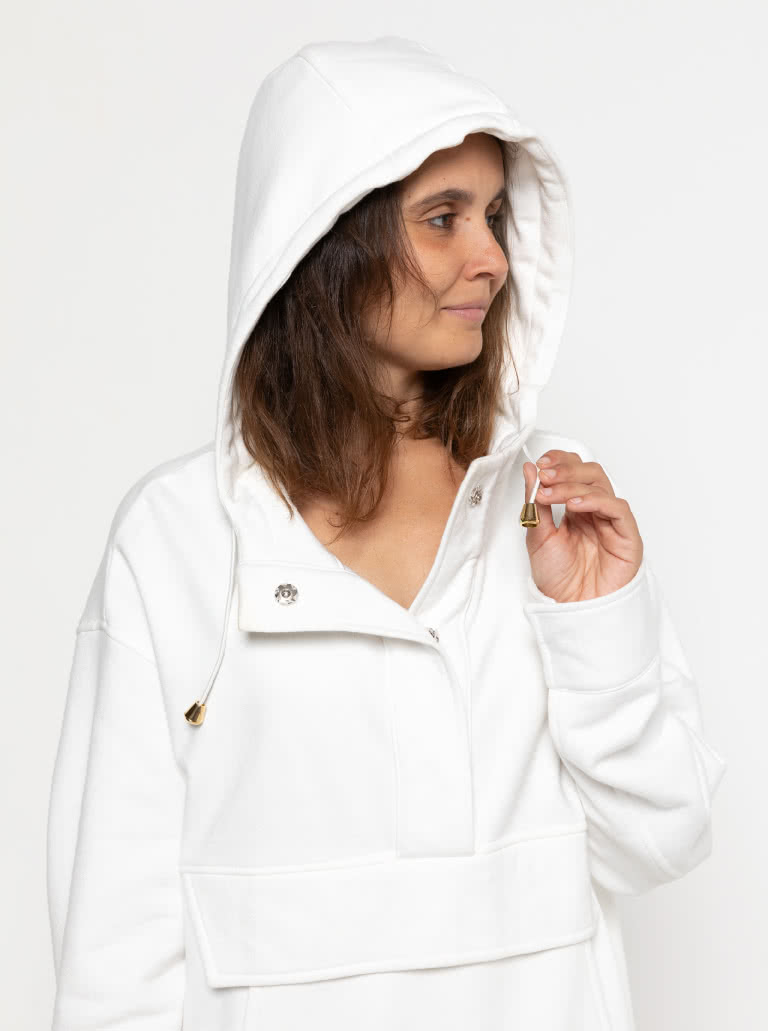 Kennedy Hooded Top By Style Arc - Square shaped hooded pull over top.