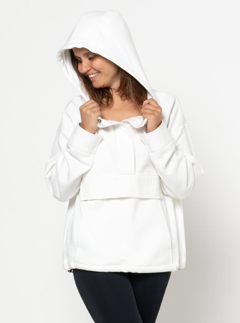 Kennedy Hooded Top By Style Arc - Square shaped hooded pull over top.