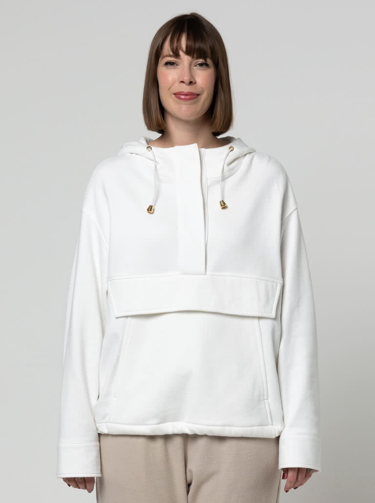 Kennedy Hooded Top By Style Arc - Square shaped hooded pull over top.