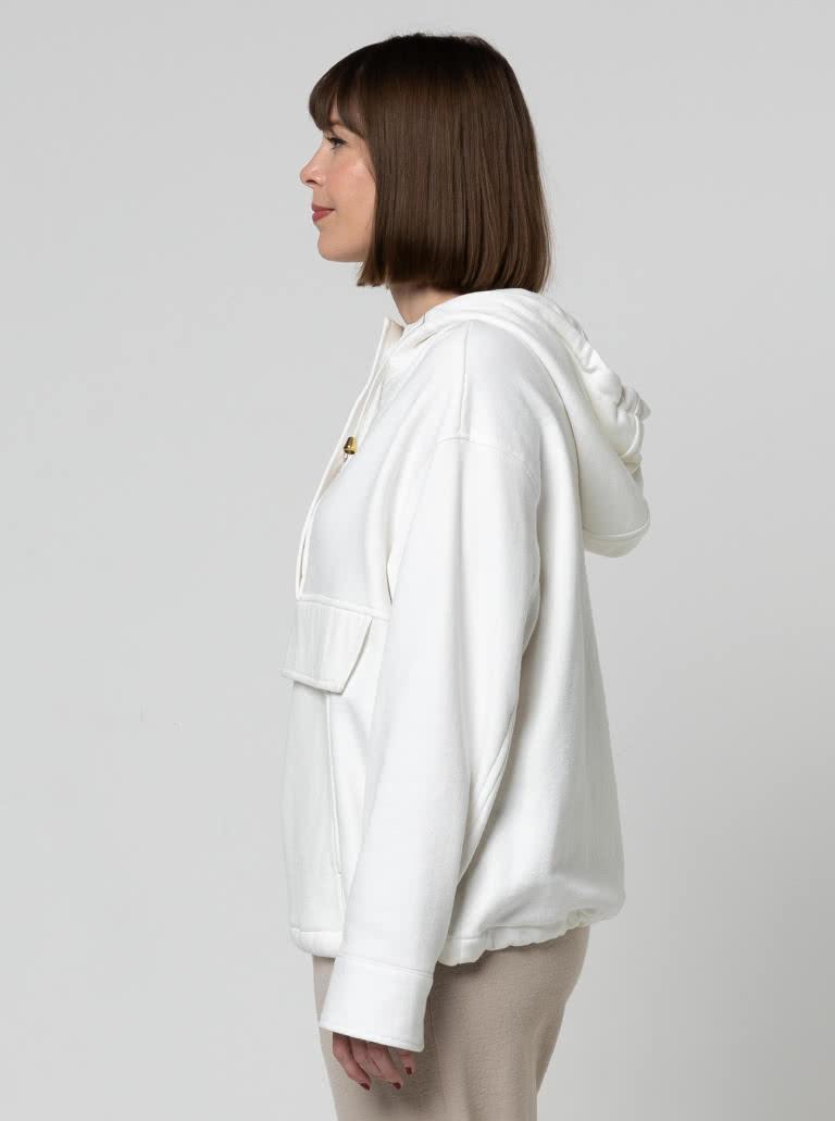 Kennedy Hooded Top By Style Arc - Square shaped hooded pull over top.