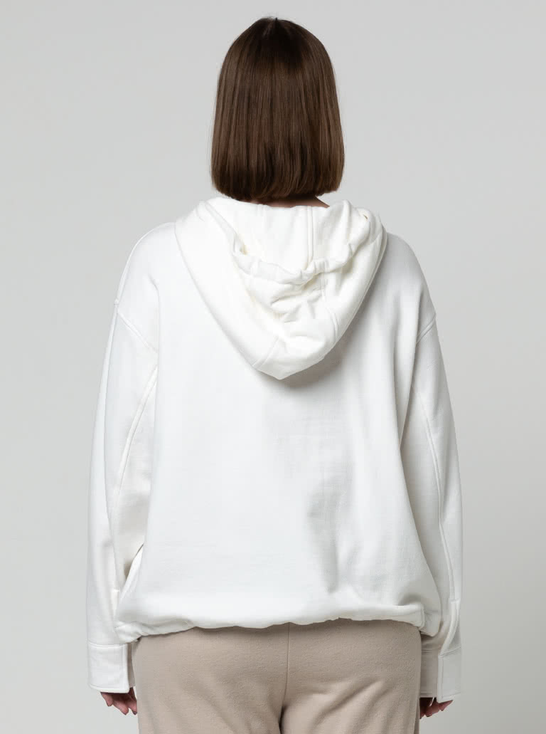 Kennedy Hooded Top By Style Arc - Square shaped hooded pull over top.