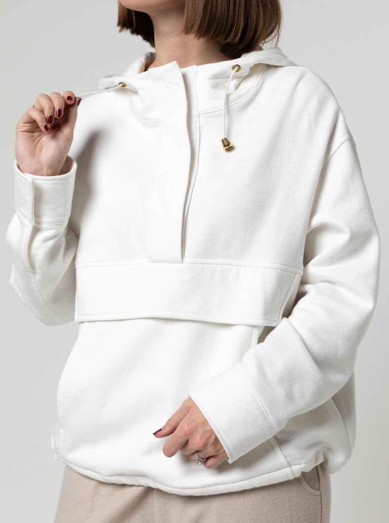 Kennedy Hooded Top By Style Arc - Square shaped hooded pull over top.