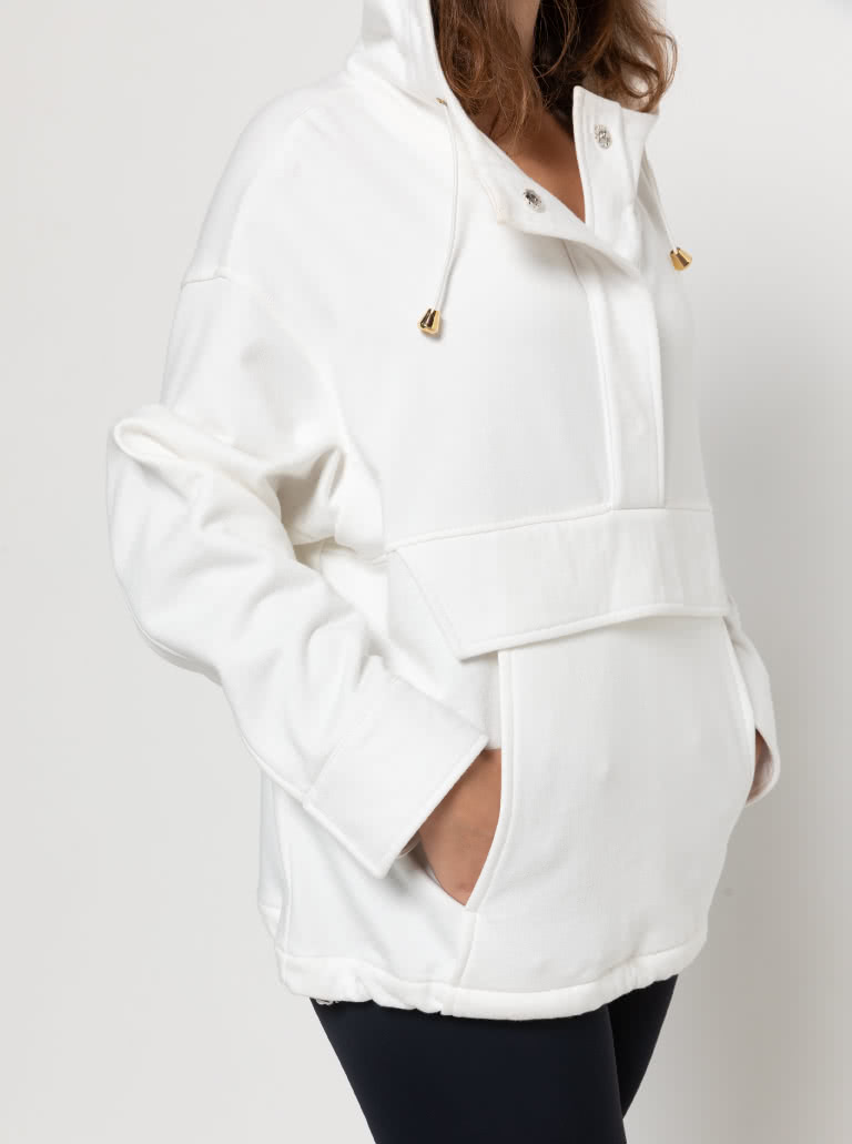 Kennedy Hooded Top By Style Arc - Square shaped hooded pull over top.