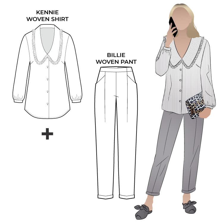 Kennie and Billie Bundle By Style Arc - In our new discount pattern bundle you’ll receive two smart casual styles, The Kennie Woven Shirt and Billie Woven Pant.