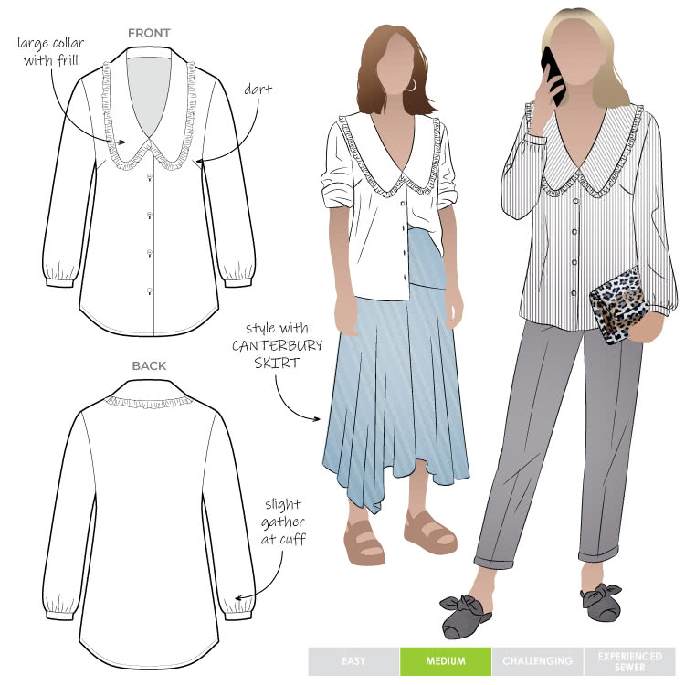 Kennie Woven Shirt Sewing Pattern – Casual Patterns – Style Arc