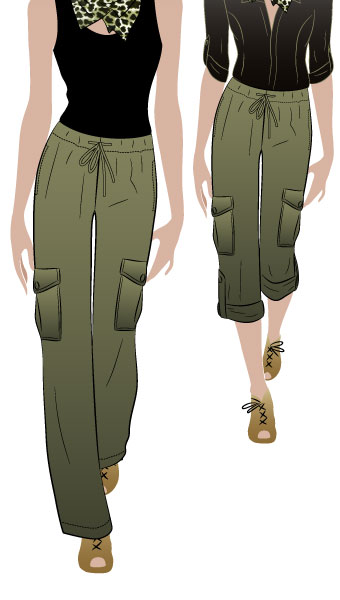 Kerry Cargo Pant By Style Arc - Safari style straight leg cargo pant