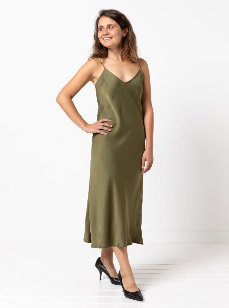Kingsley Bias Cut Dress And Cami By Style Arc - Bias cut slip dress with a camisole option