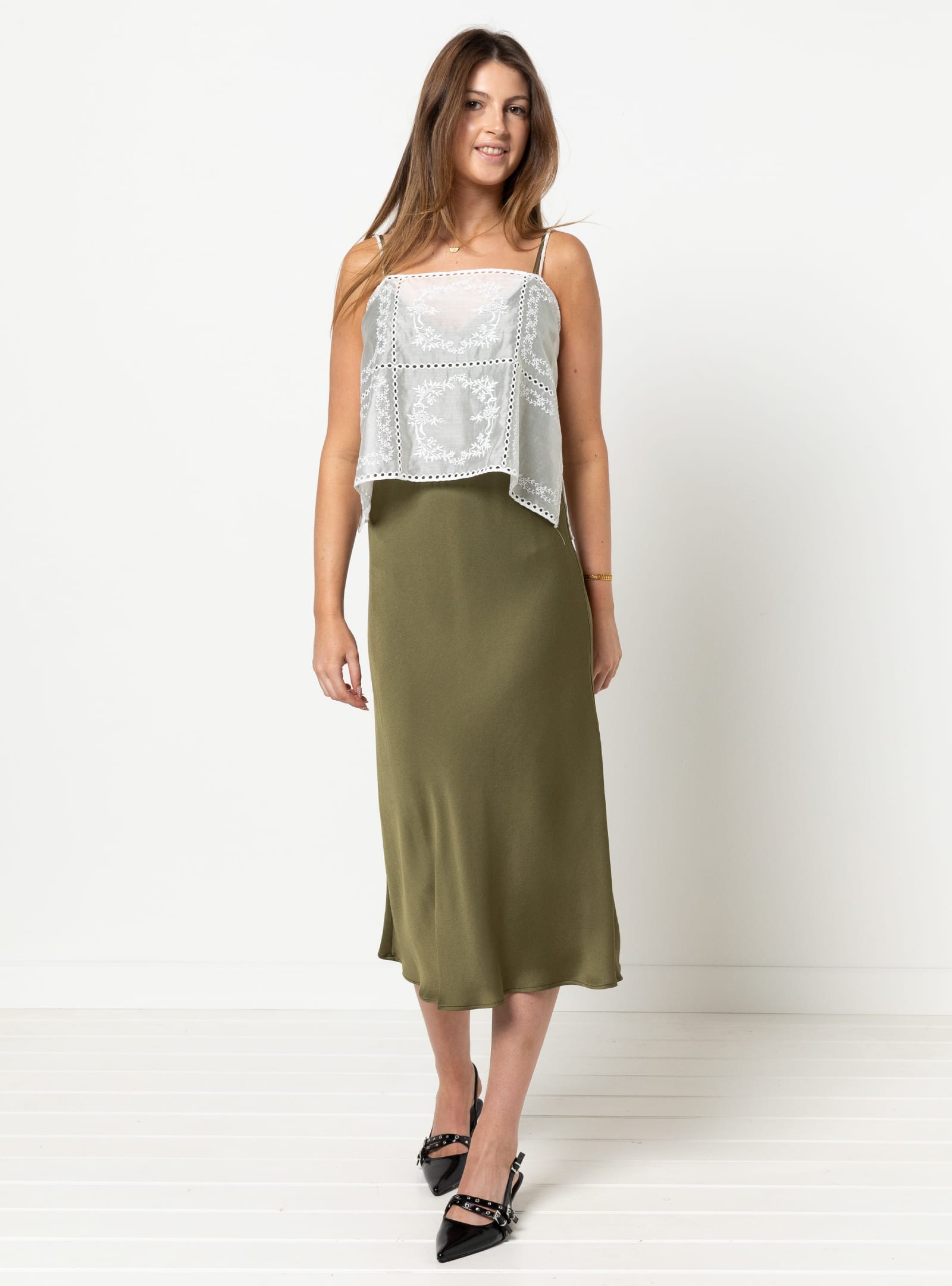 Kingsley Bias Cut Dress And Cami By Style Arc - Bias cut slip dress with a camisole option