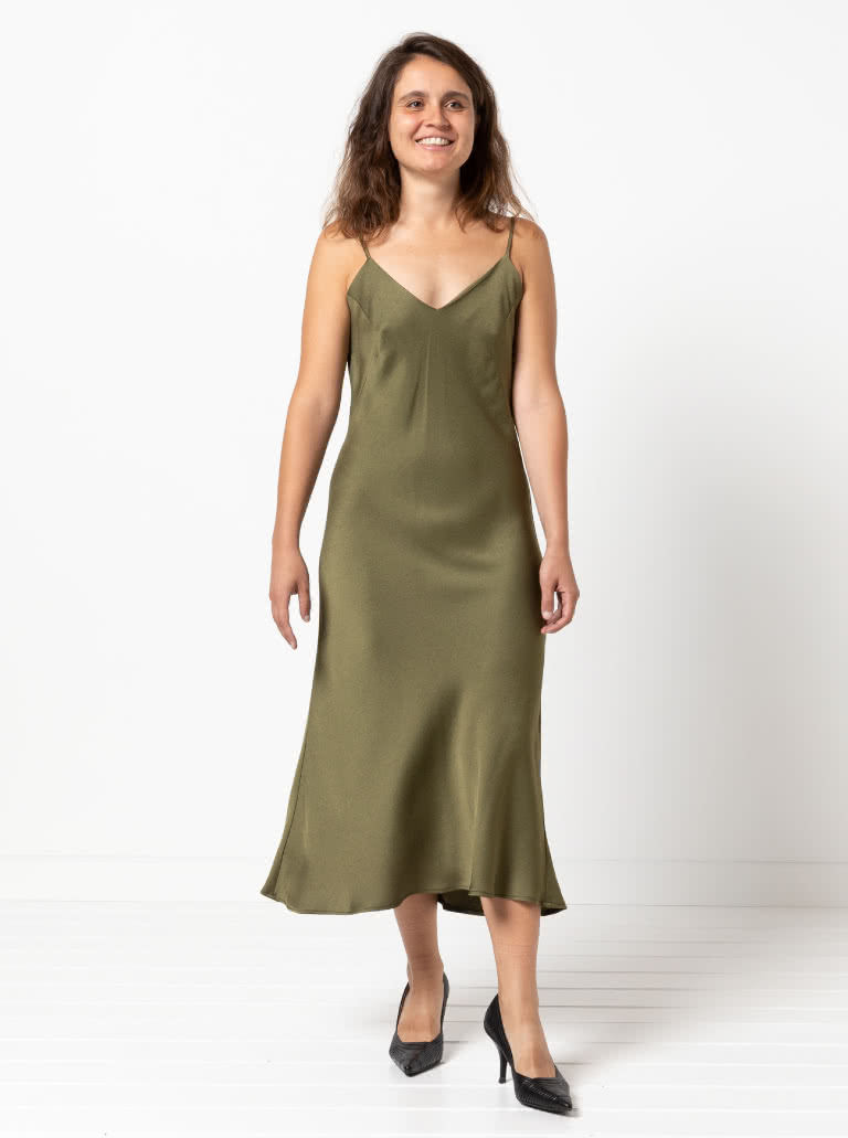 Kingsley Bias Cut Dress And Cami By Style Arc - Bias cut slip dress with a camisole option