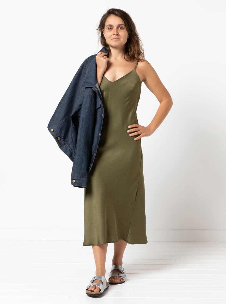 Kingsley Bias Cut Dress And Cami By Style Arc - Bias cut slip dress with a camisole option