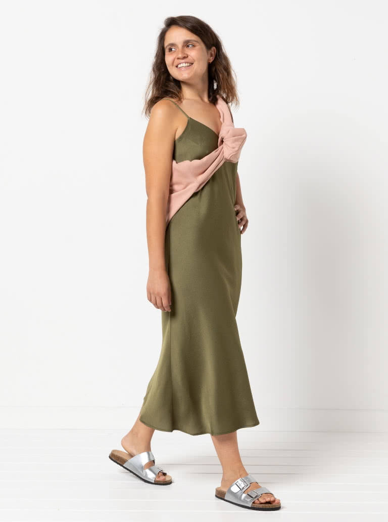 Kingsley Bias Cut Dress And Cami By Style Arc - Bias cut slip dress with a camisole option