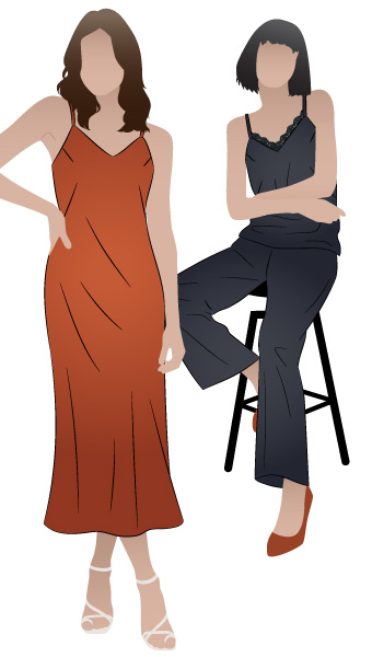 Kingsley Bias Cut Dress And Cami By Style Arc - Bias cut slip dress with a camisole option