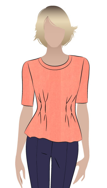 Lana Knit Peplum Top By Style Arc - Knit top with inverted front and back tucks