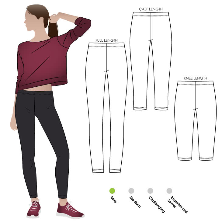 Laura Knit Legging Sewing Pattern By Style Arc - a "must have" knit legging