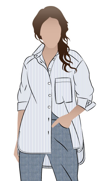 Lauren Boyfriend Shirt By Style Arc - Oversized shirt with sleeve interest