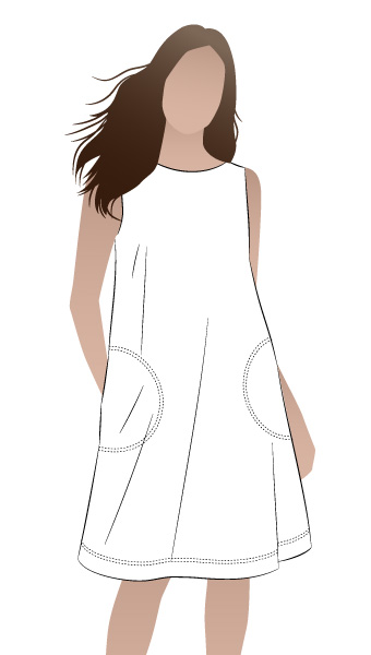Lena Shift Dress By Style Arc - Sleeveless "A" line boat neck dress