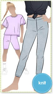 Lily Teens Knit Legging By Style Arc - A legging is a teens wardrobe staple, with no side seams and elastic waist this makes it an easy make, for teens 8-16.