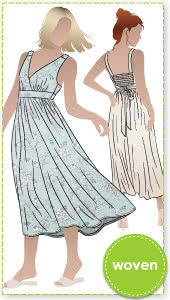 Livvy Woven Dress By Style Arc - Crossover bodice sundress with fitted waist, shirred back and full skirt.