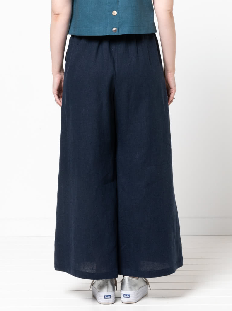 Loddon Woven Pant By Style Arc - Wide leg elastic waist pant with angled pockets