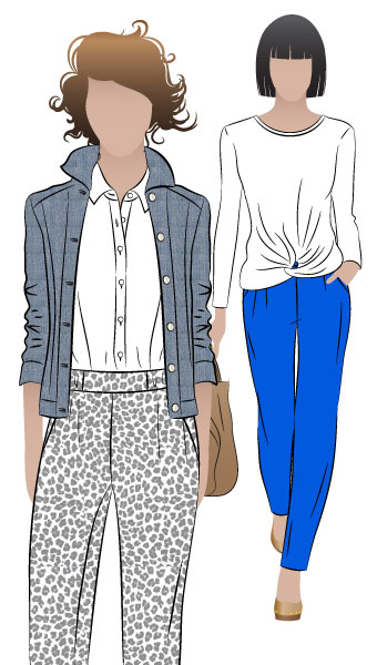 Lola Pant By Style Arc - Casual elastic waist pant with pockets & back hem detail