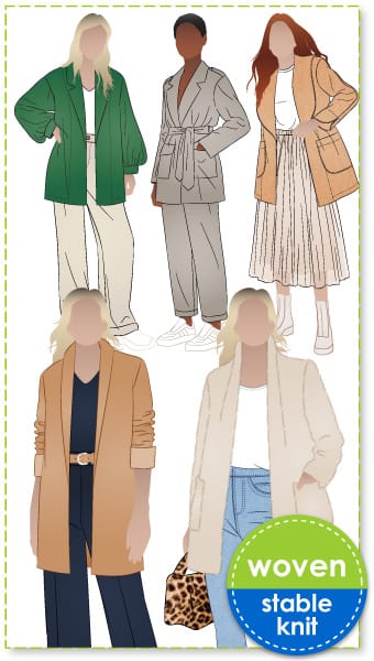 Loren Jacket And Extension Pack Bundle By Style Arc - Pairing the Loren Jacket with the Loren Jacket Extension Pack gives you countless options for creating unique and stylish jackets!