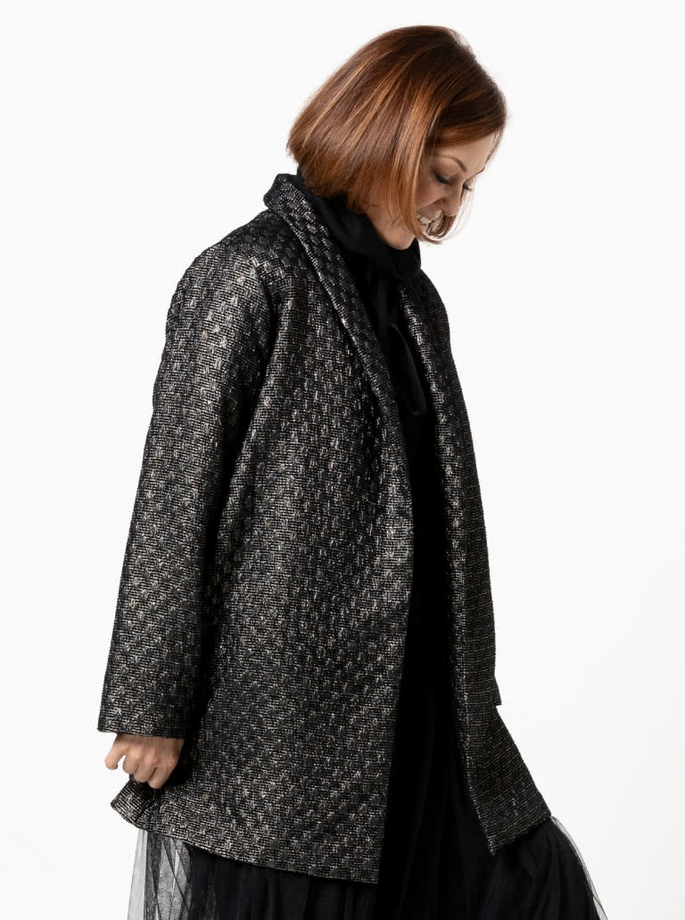 Loren Jacket By Style Arc - Essential three-quarter length jacket with a shawl collar and pockets.