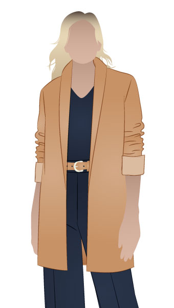 Loren Jacket By Style Arc - Essential three-quarter length jacket with a shawl collar and pockets.