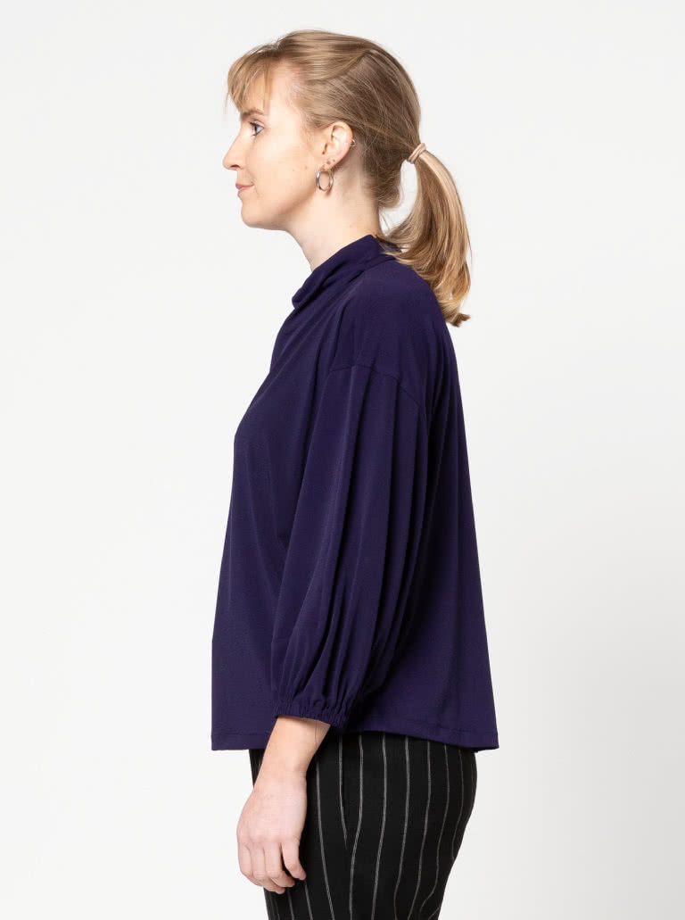 Lucia Knit Top By Style Arc - Twisted cowl neck knit top with 3/4 sleeves.