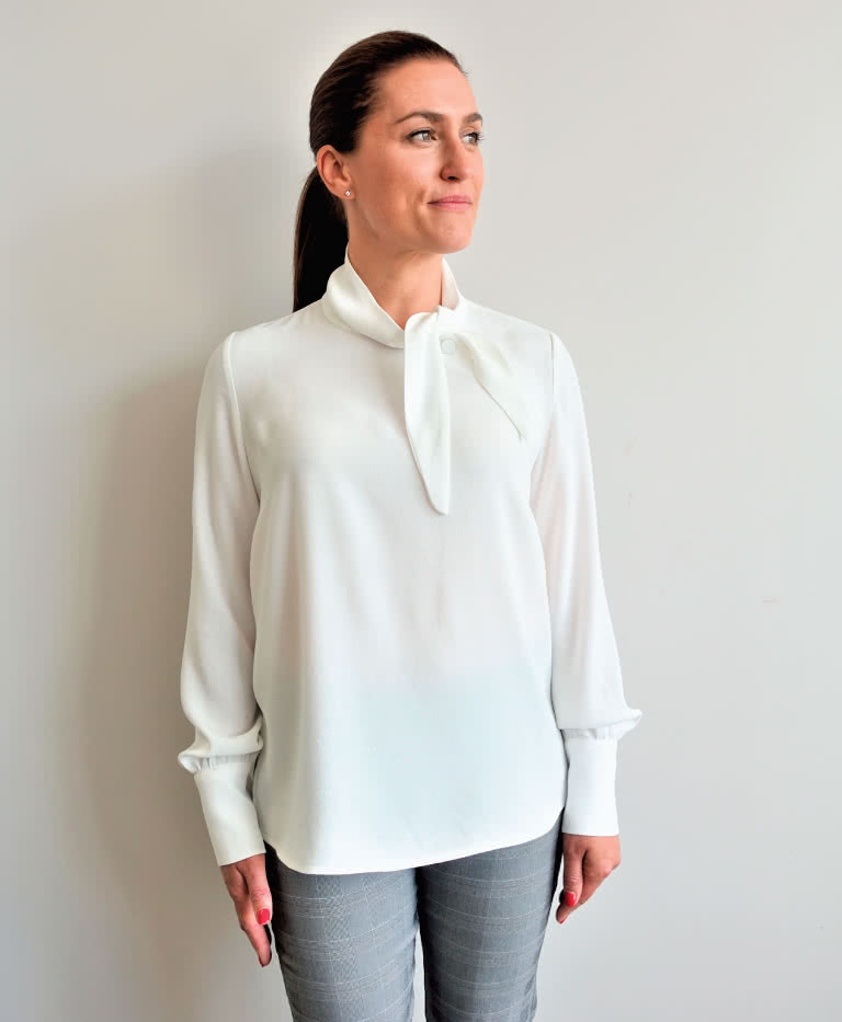 Macey Blouse By Style Arc - Feminine blouse sewing pattern with neck tie