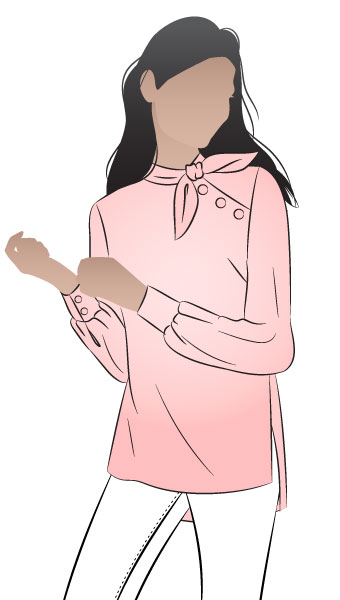 Macey Blouse By Style Arc - Feminine blouse sewing pattern with neck tie