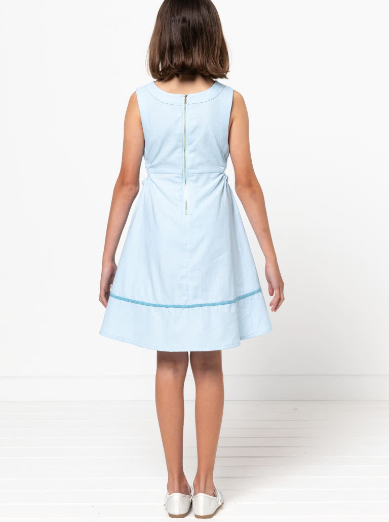 Maddison Teens Dress By Style Arc - Sleeveless "A" line dress with elastic side cut outs and waist, for teens 08-16