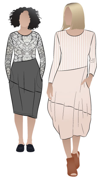 Maisie Designer Dress By Style Arc - Designer dress in a knit and stretch woven combination