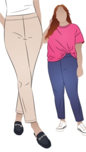 Margaret Stretch Woven Pant by Style Arc - Pull-on slim, easy-fit pant with an elastic waist and back darts