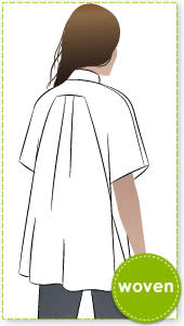 Martha Overshirt Sewing Pattern By Style Arc - Designer shirt featuring a swing back, extended shoulder and a neat shirt collar.