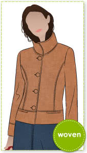 Mary-Ann Jacket Sewing Pattern By Style Arc - Lovely jacket sitting on high hip