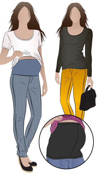Maternity Set + Free Gift By Style Arc - Andy Pants with jersey band + Mandy Top with rouched sides