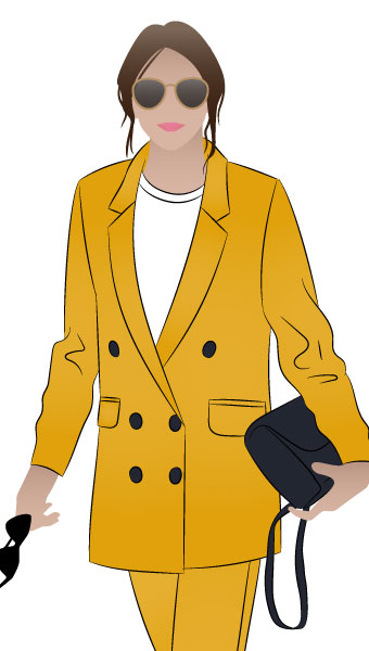 McKenzie Woven Blazer By Style Arc - Slightly oversized long line double-breasted blazer with pockets.